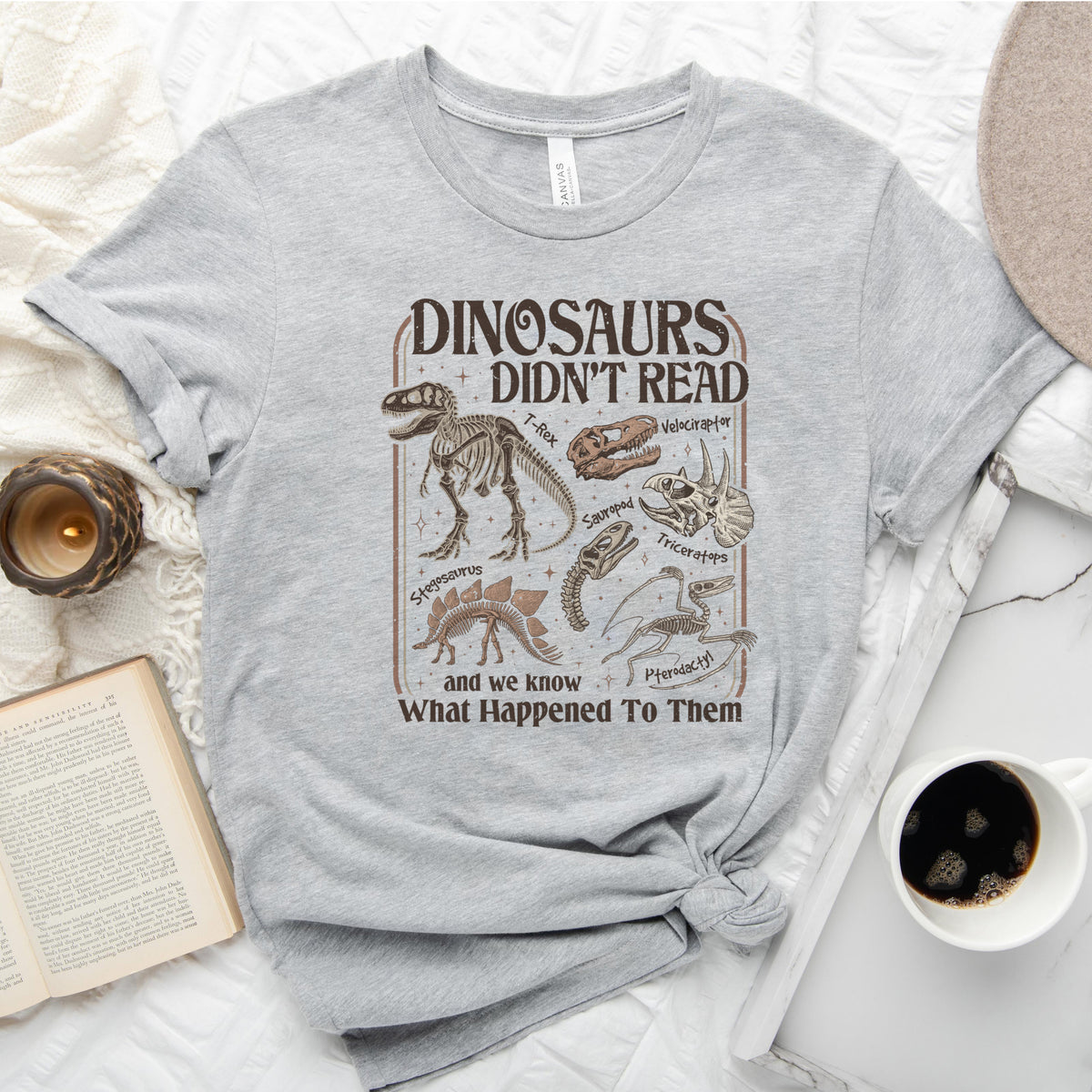 Dinosaurs Didn't Read Tee, Funny Bookish Shirt