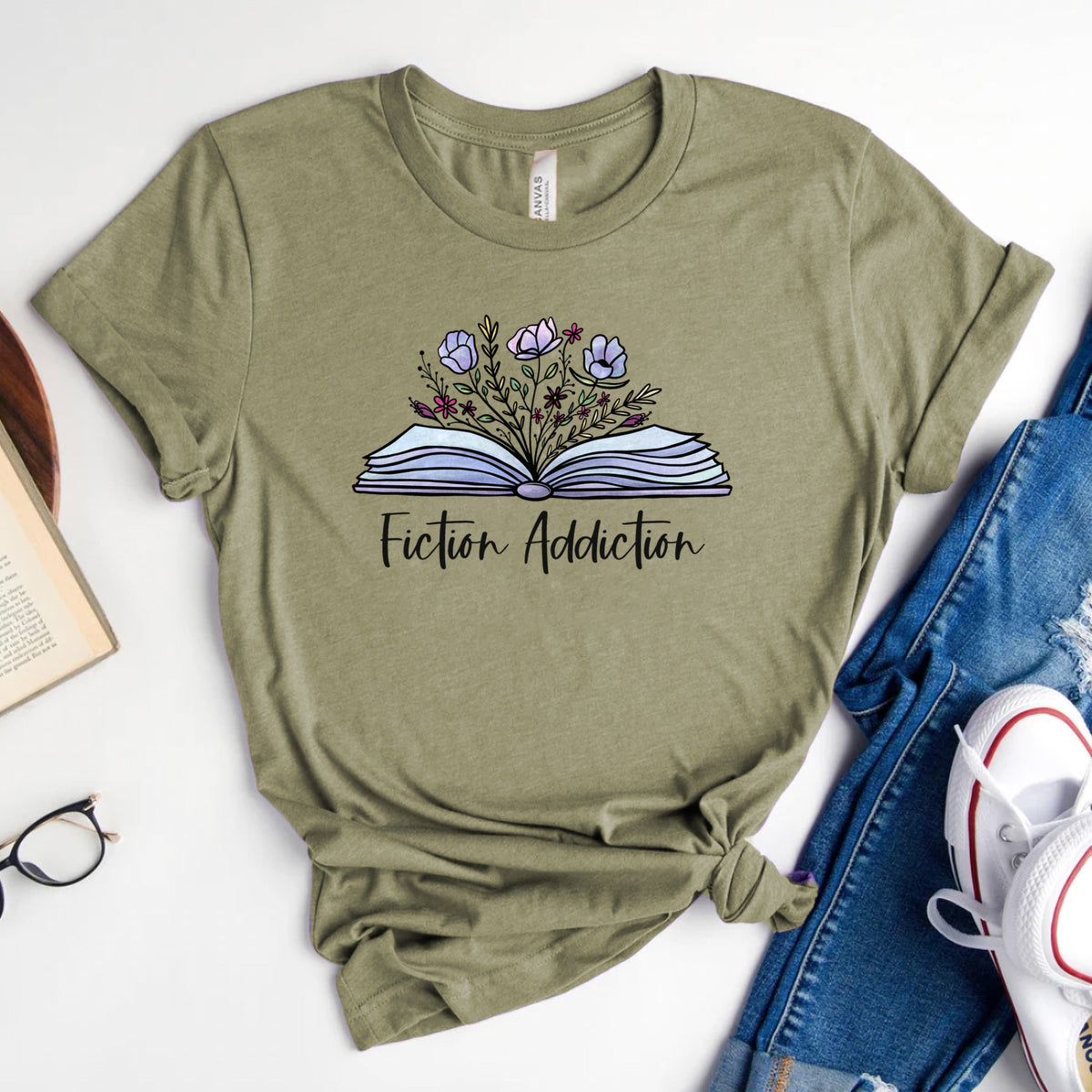 Fiction Addiction Tee, Shirt for Fiction Lovers