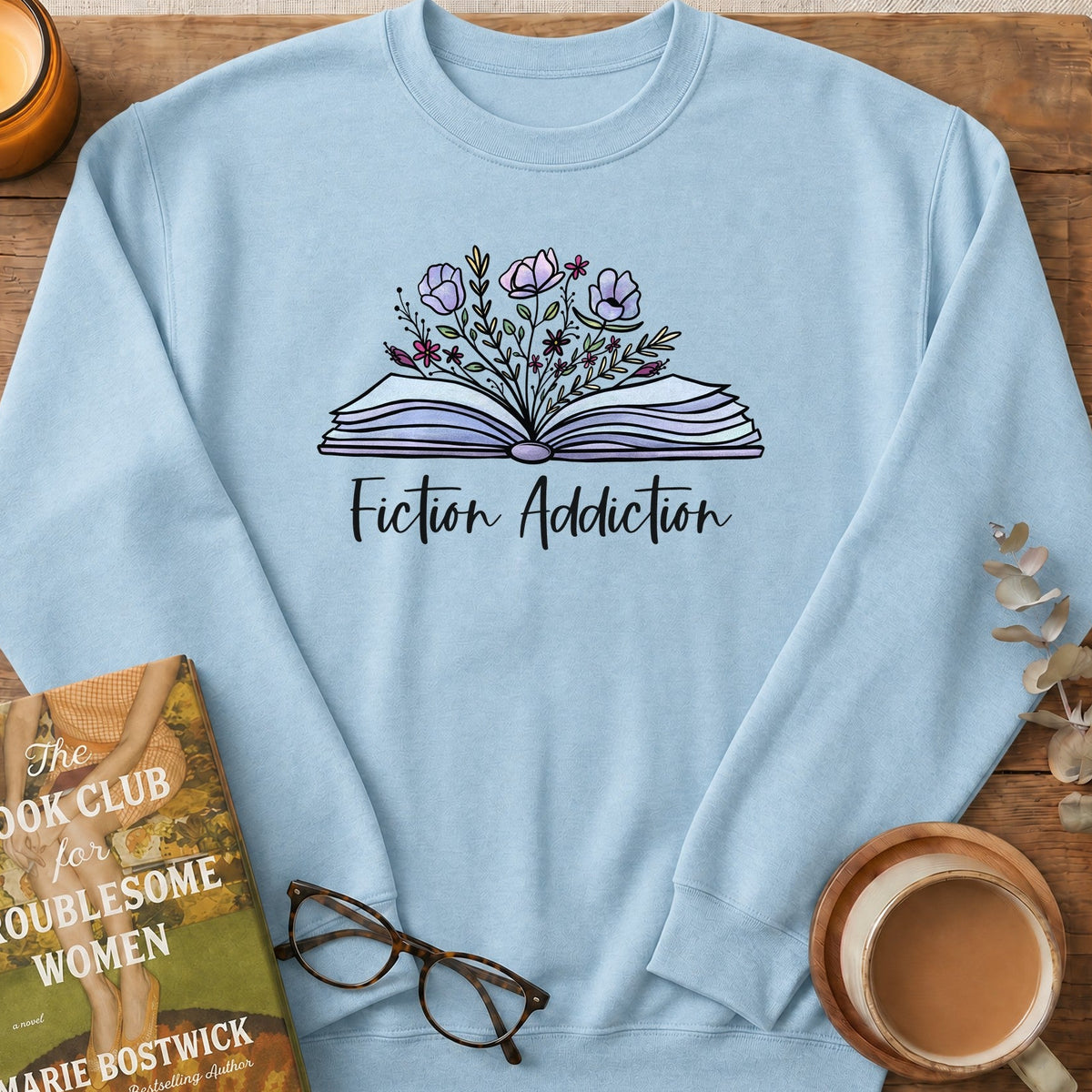 Fiction Addiction Sweatshirt or Hoodie, Crewneck for Fiction Lovers