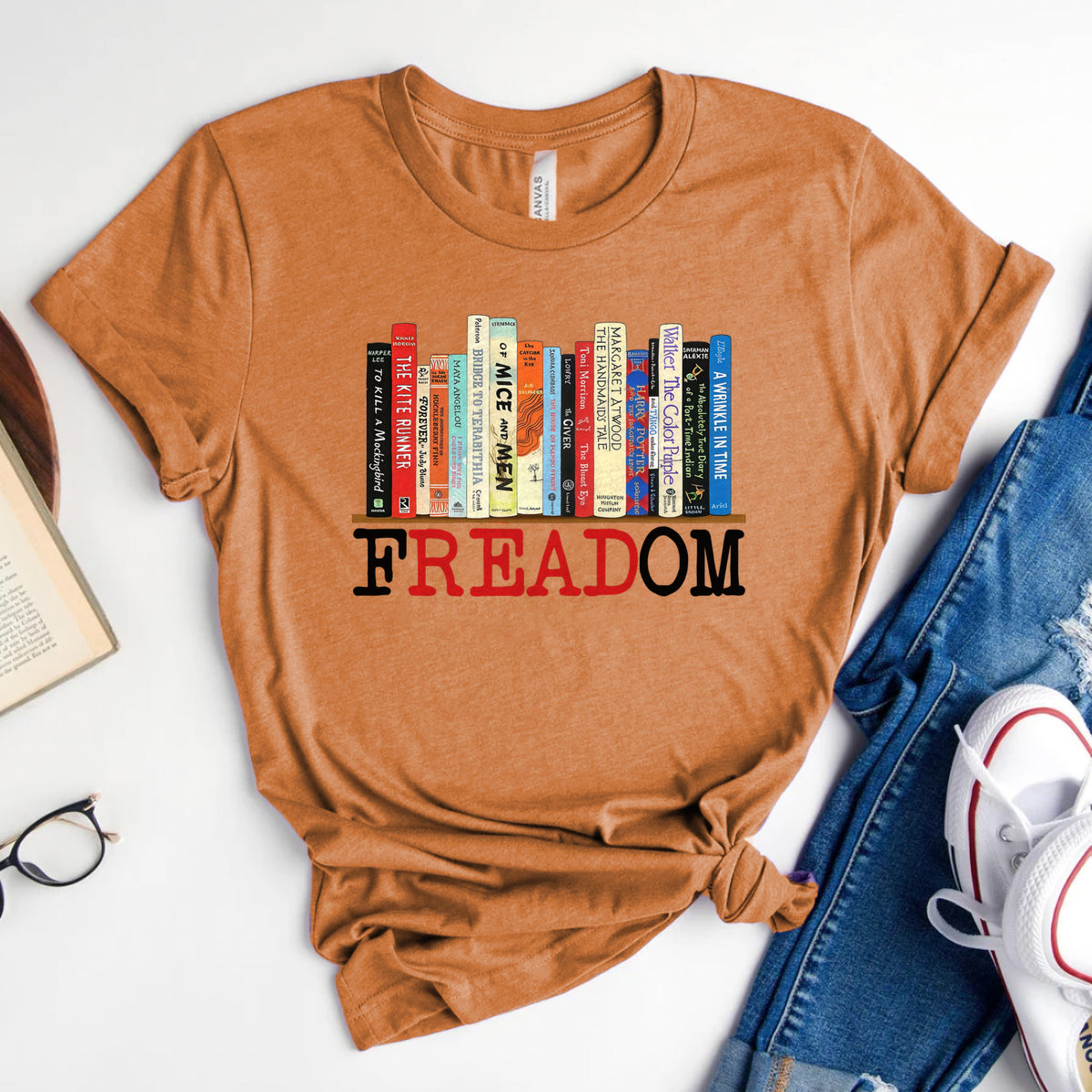 FREADOM Tee, Banned Books Shirt for Readers