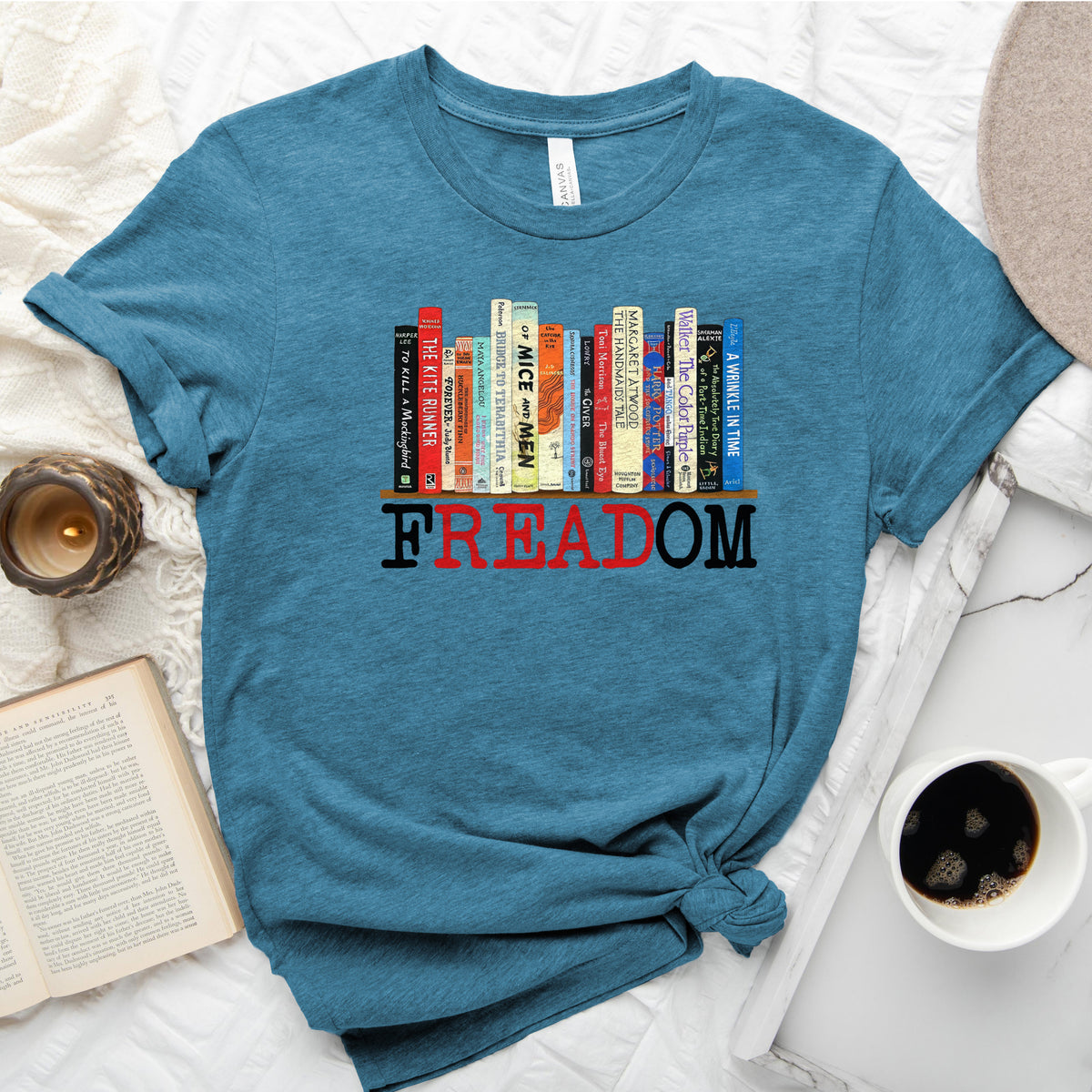 FREADOM Tee, Banned Books Shirt for Readers