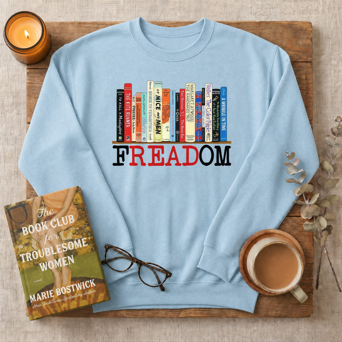 FREADOM Sweatshirt or Hoodie, Banned Books Crewneck