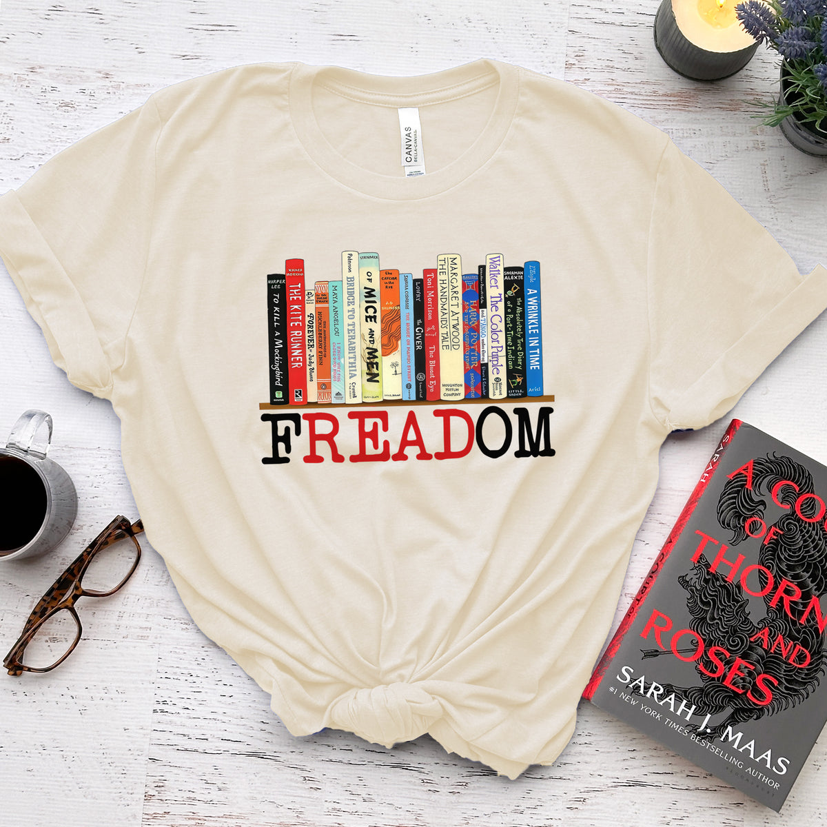 FREADOM Tee, Banned Books Shirt for Readers