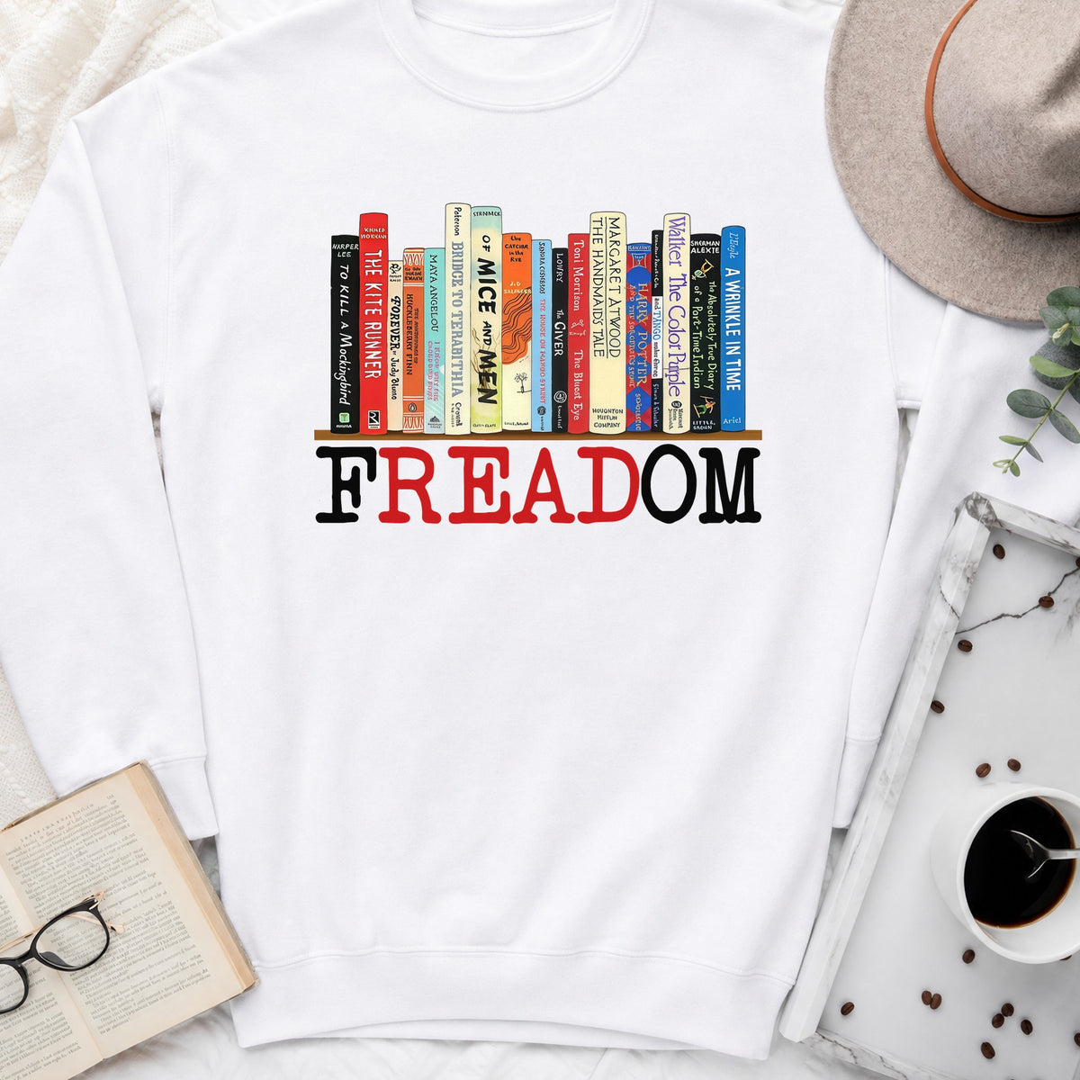 FREADOM Sweatshirt or Hoodie, Banned Books Crewneck