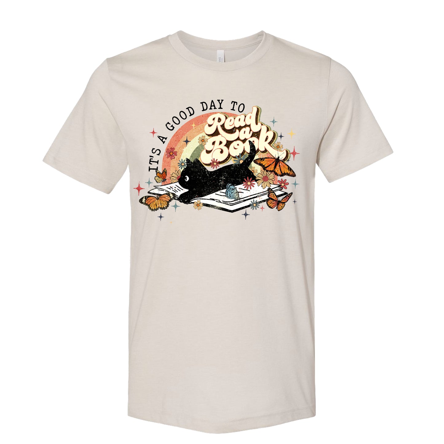 It's a Good Day to Read Boho Black Cat Book T-Shirt