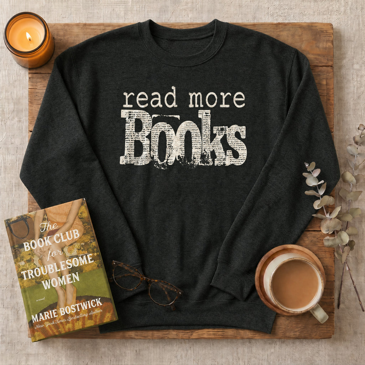 Read More Books Sweatshirt or Hoodie, Simple Bookish Crewneck
