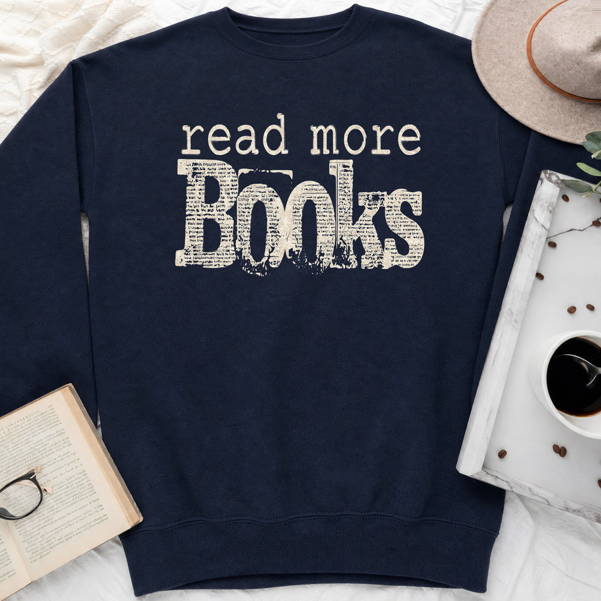 Read More Books Sweatshirt or Hoodie, Simple Bookish Crewneck