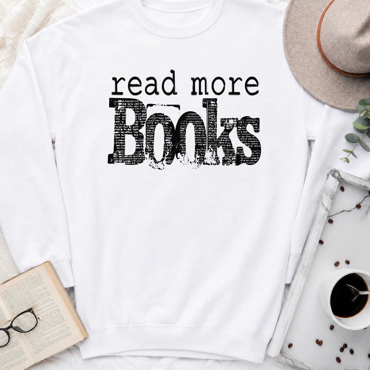 Read More Books Sweatshirt or Hoodie, Simple Bookish Crewneck