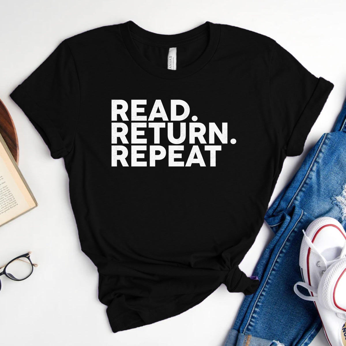 Read Return Repeat Tee, Library Lover Shirt for Readers