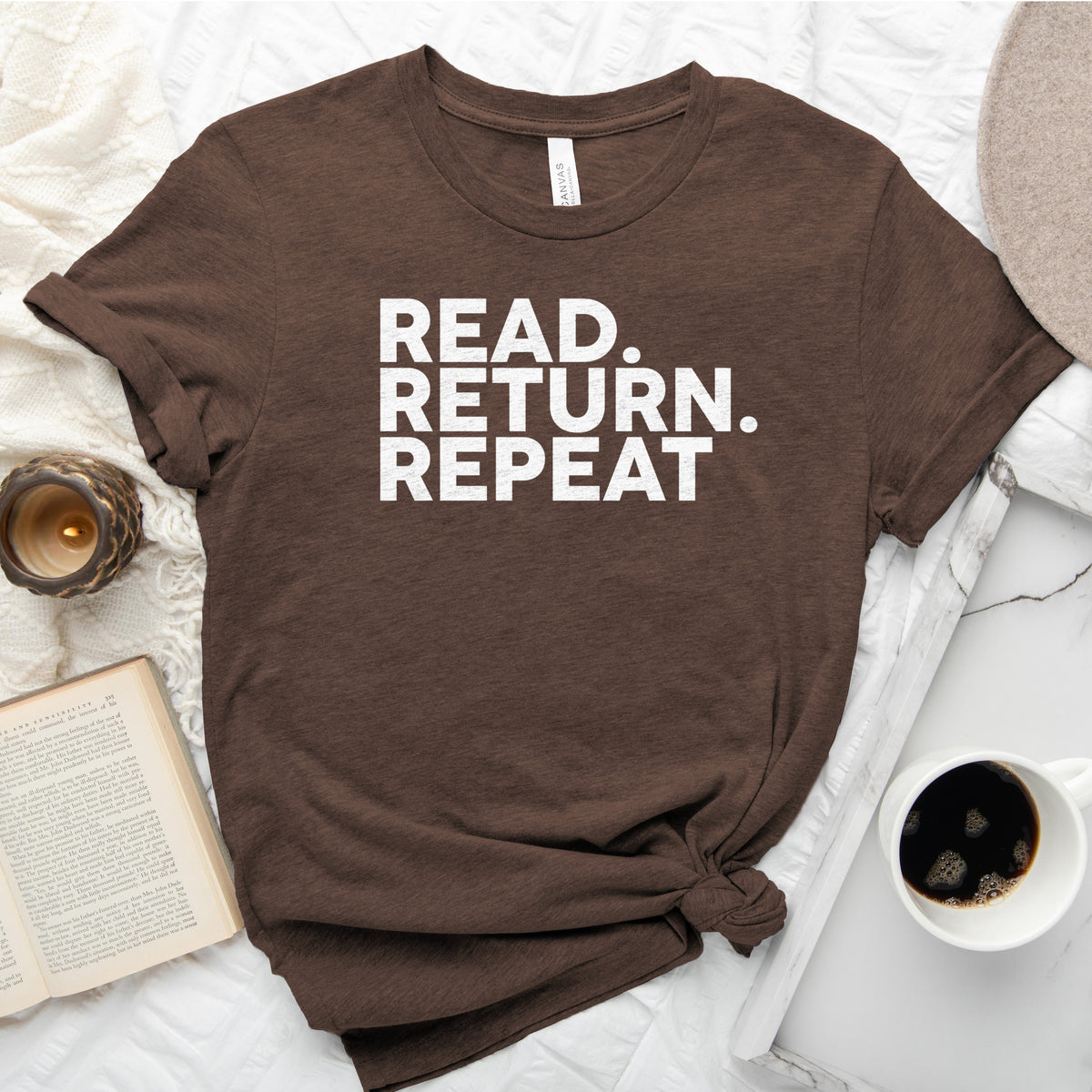 Read Return Repeat Tee, Library Lover Shirt for Readers