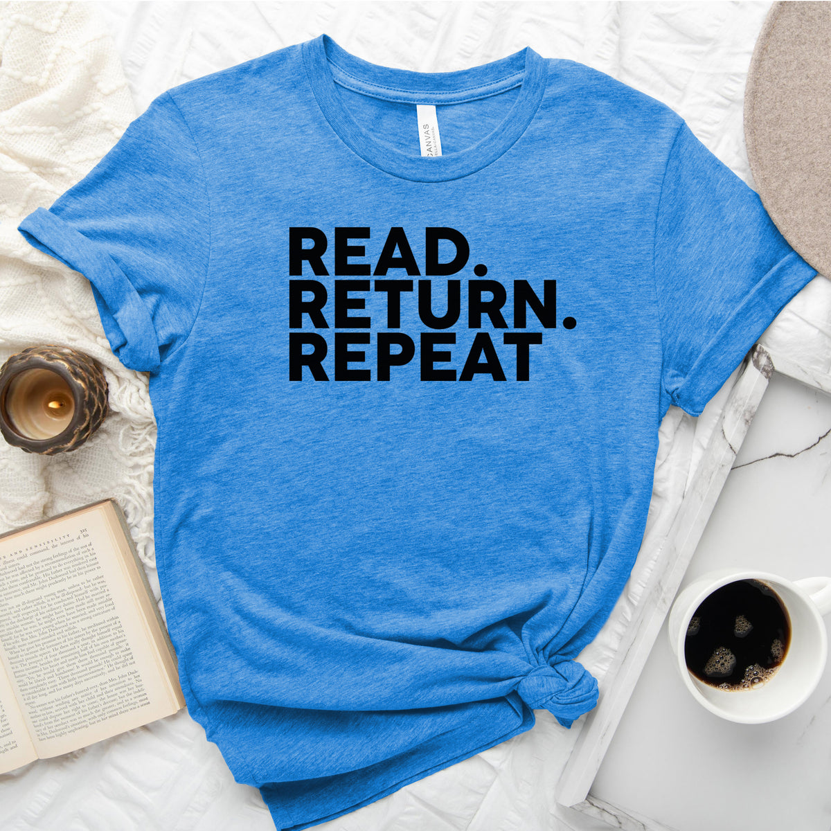 Read Return Repeat Tee, Library Lover Shirt for Readers