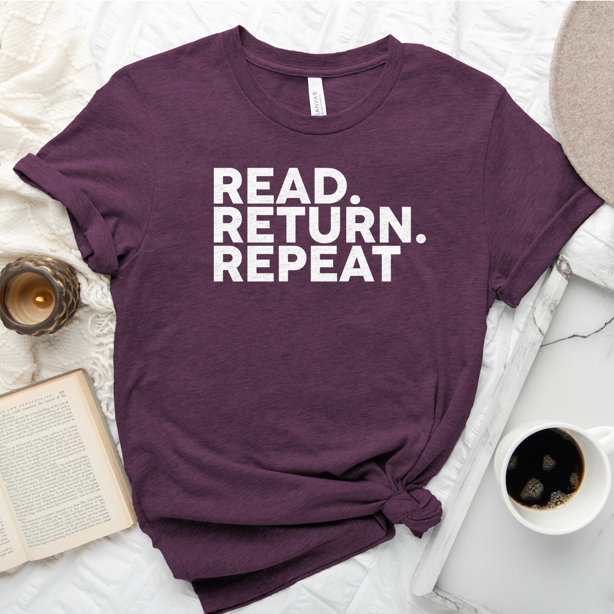 Read Return Repeat Tee, Library Lover Shirt for Readers