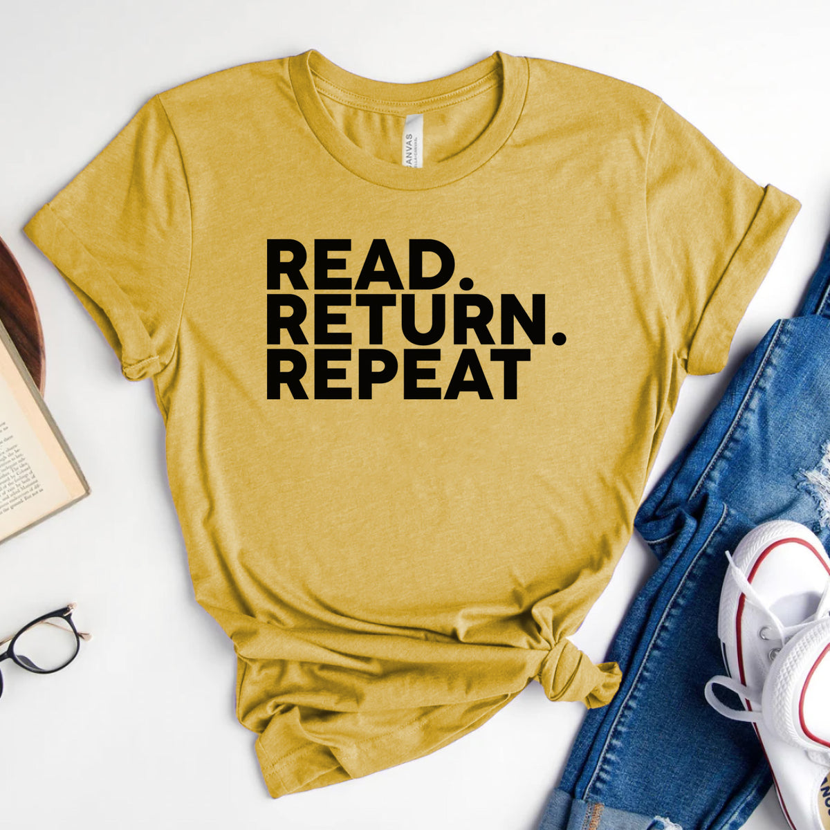 Read Return Repeat Tee, Library Lover Shirt for Readers