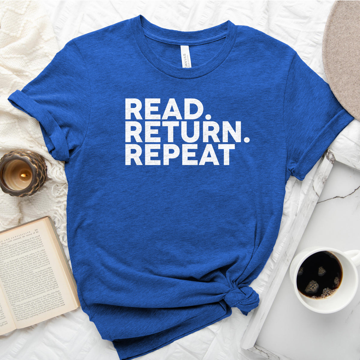 Read Return Repeat Tee, Library Lover Shirt for Readers
