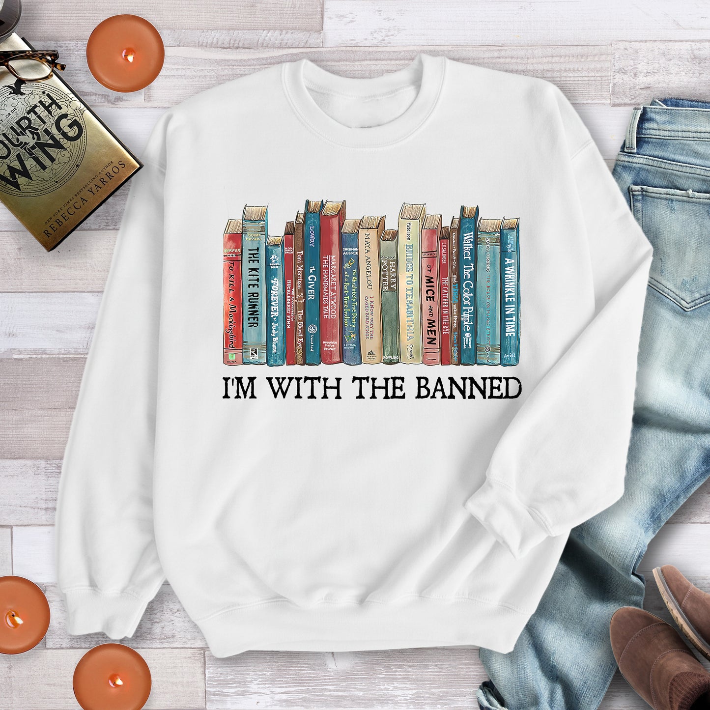 I’m With the Banned Sweatshirt – Book Banning Awareness Crewneck or Hoodie for Readers