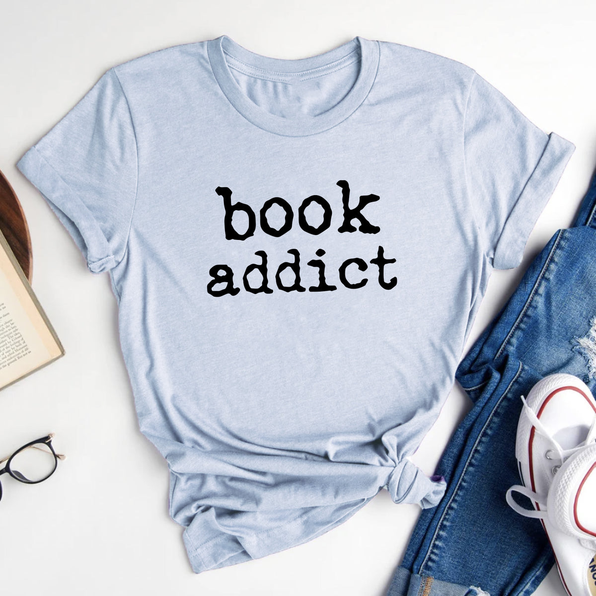 Book Addict T-Shirt - Cute Graphic Tee for Book Lovers