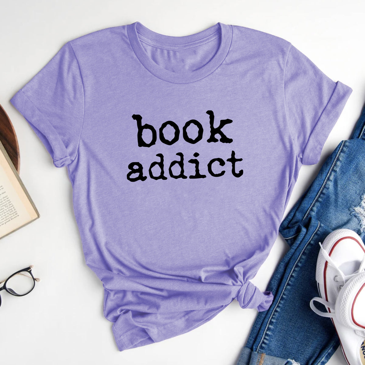 Book Addict T-Shirt - Cute Graphic Tee for Book Lovers