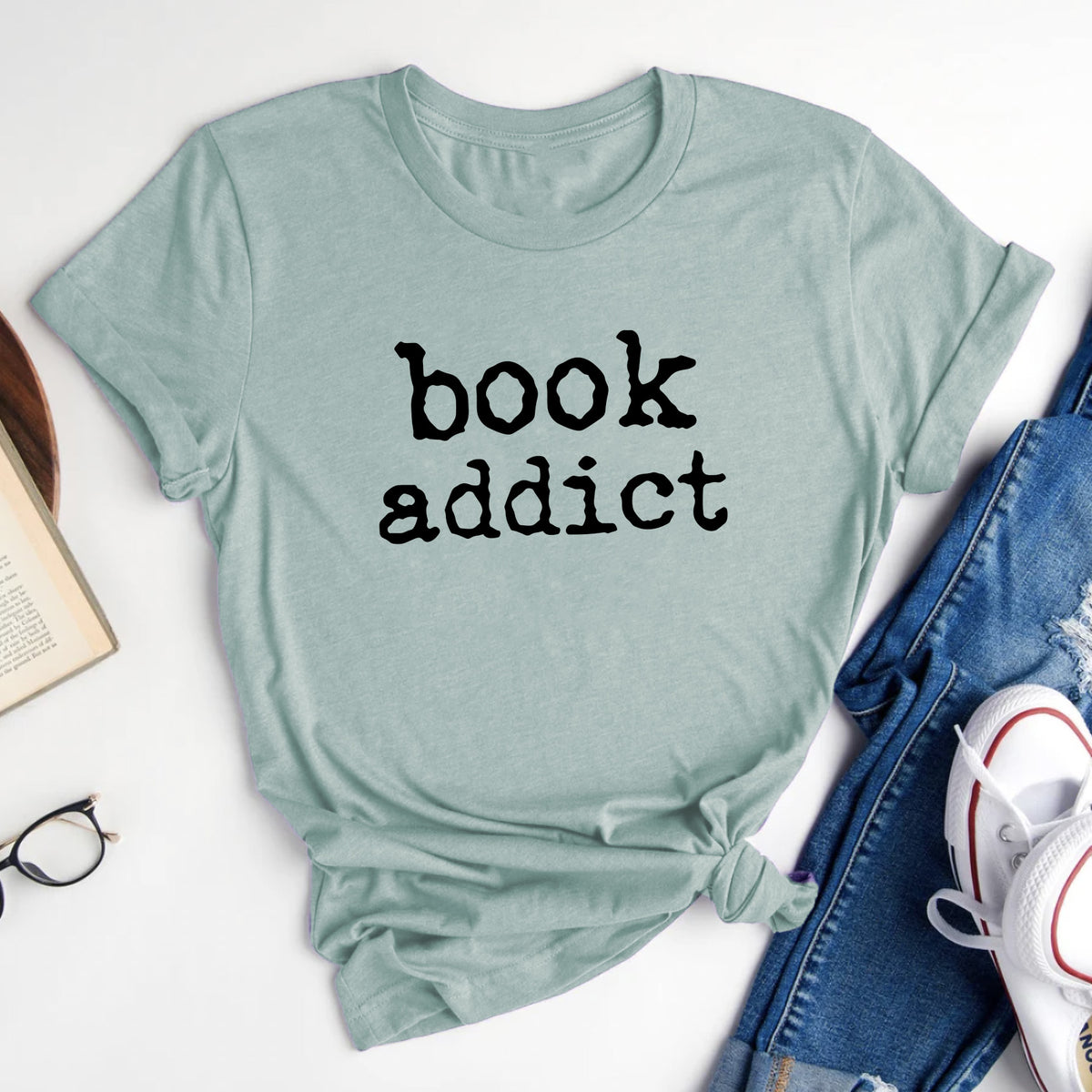 Book Addict T-Shirt - Cute Graphic Tee for Book Lovers