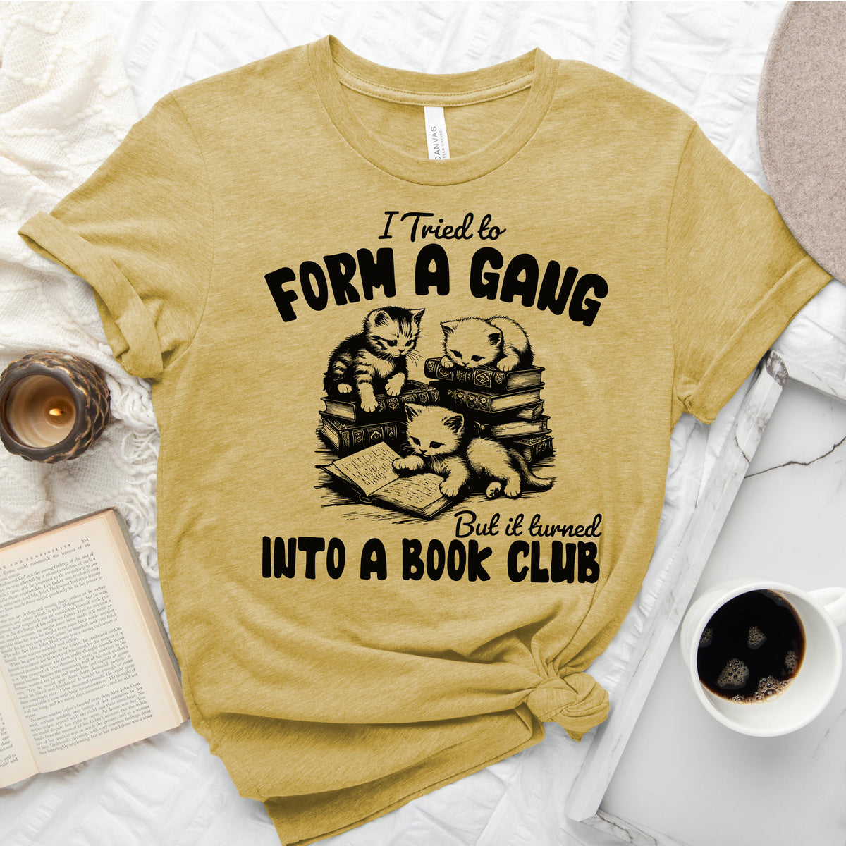 Cat Gang Turned Book Club T-Shirt