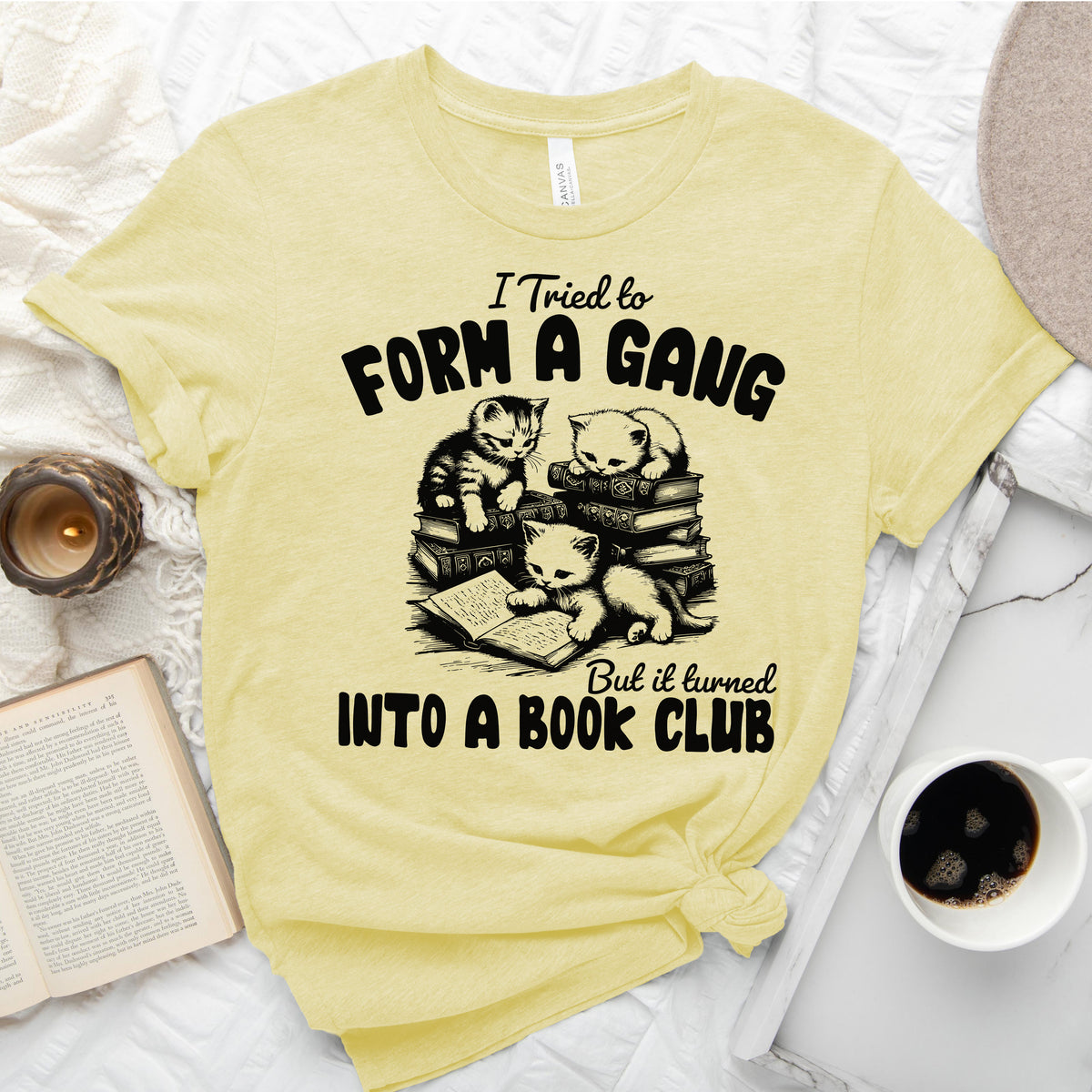 Cat Gang Turned Book Club T-Shirt