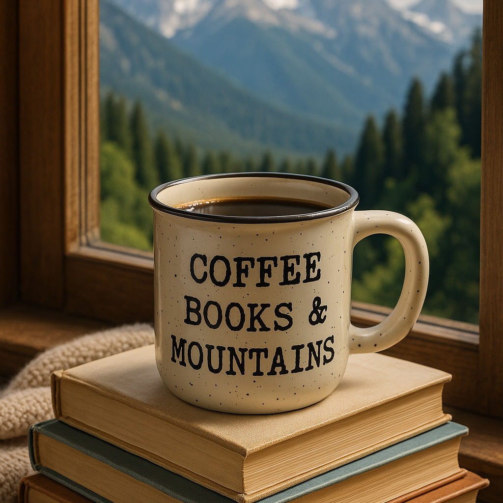 Coffee Books & Mountains Heavy