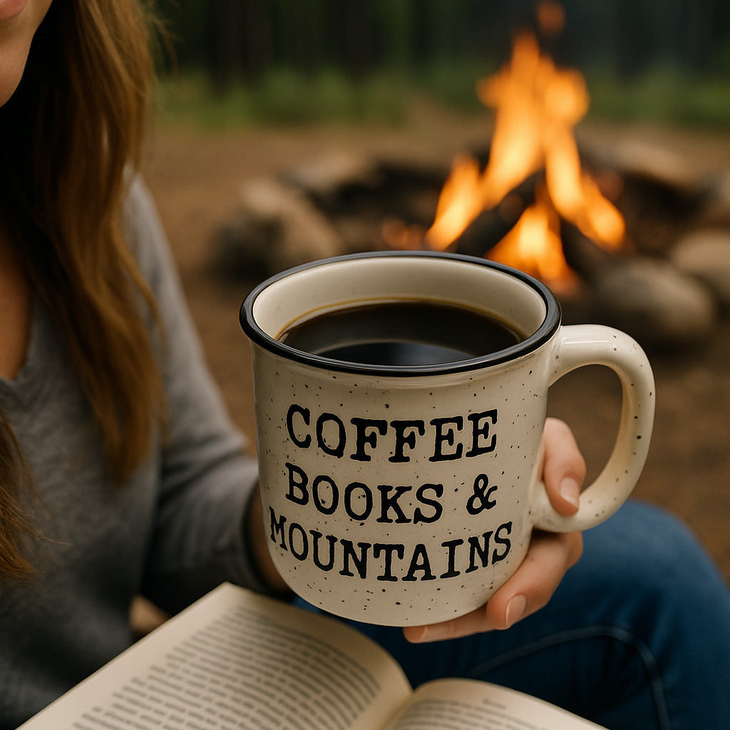 Coffee Books & Mountains Heavy
