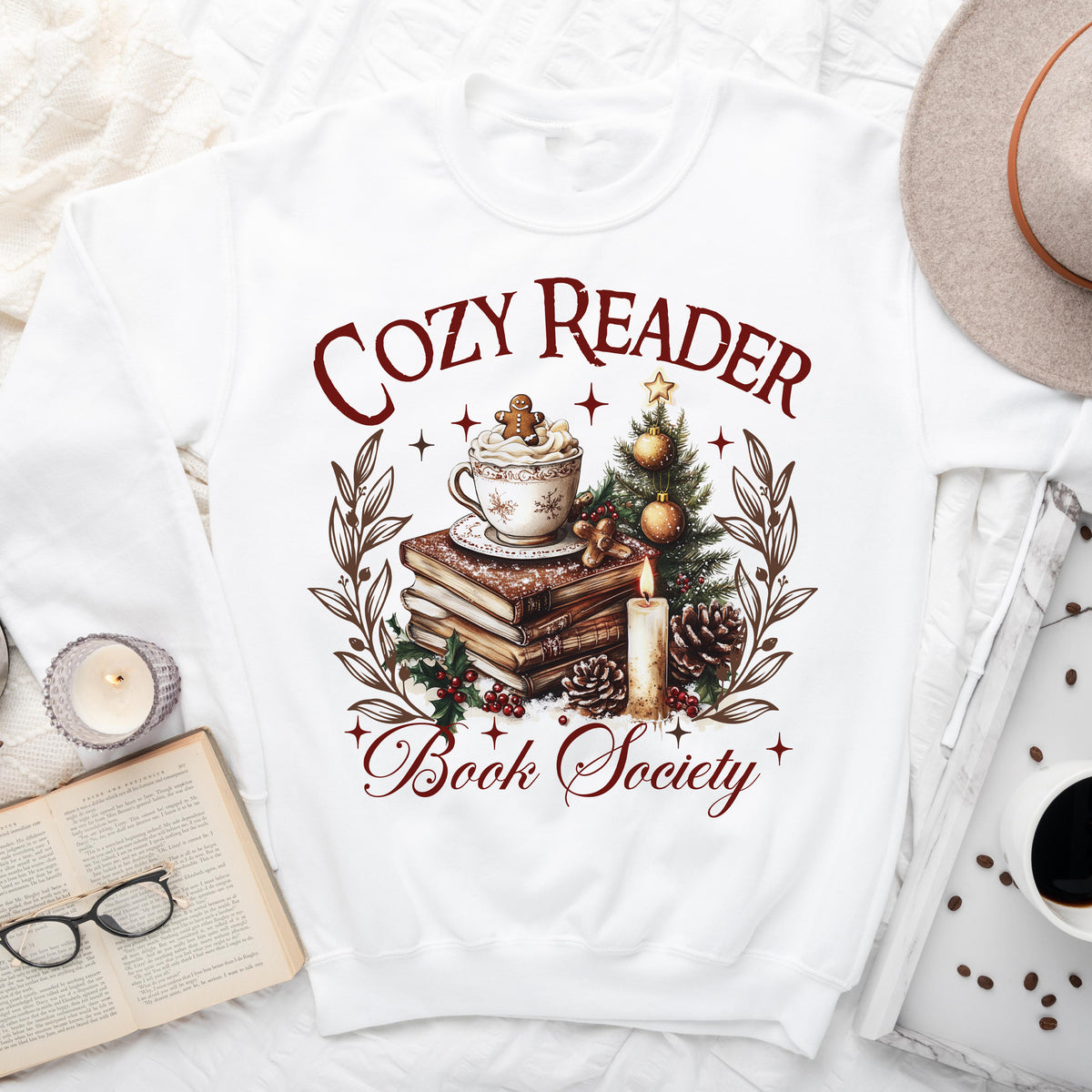 Cozy Reader Book Society – Christmas Sweatshirt