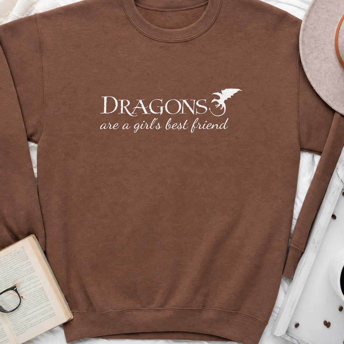 Dragons Are a Girl's Best Friend Sweatshirt or Hoodie, Fantasy Reader Crewneck