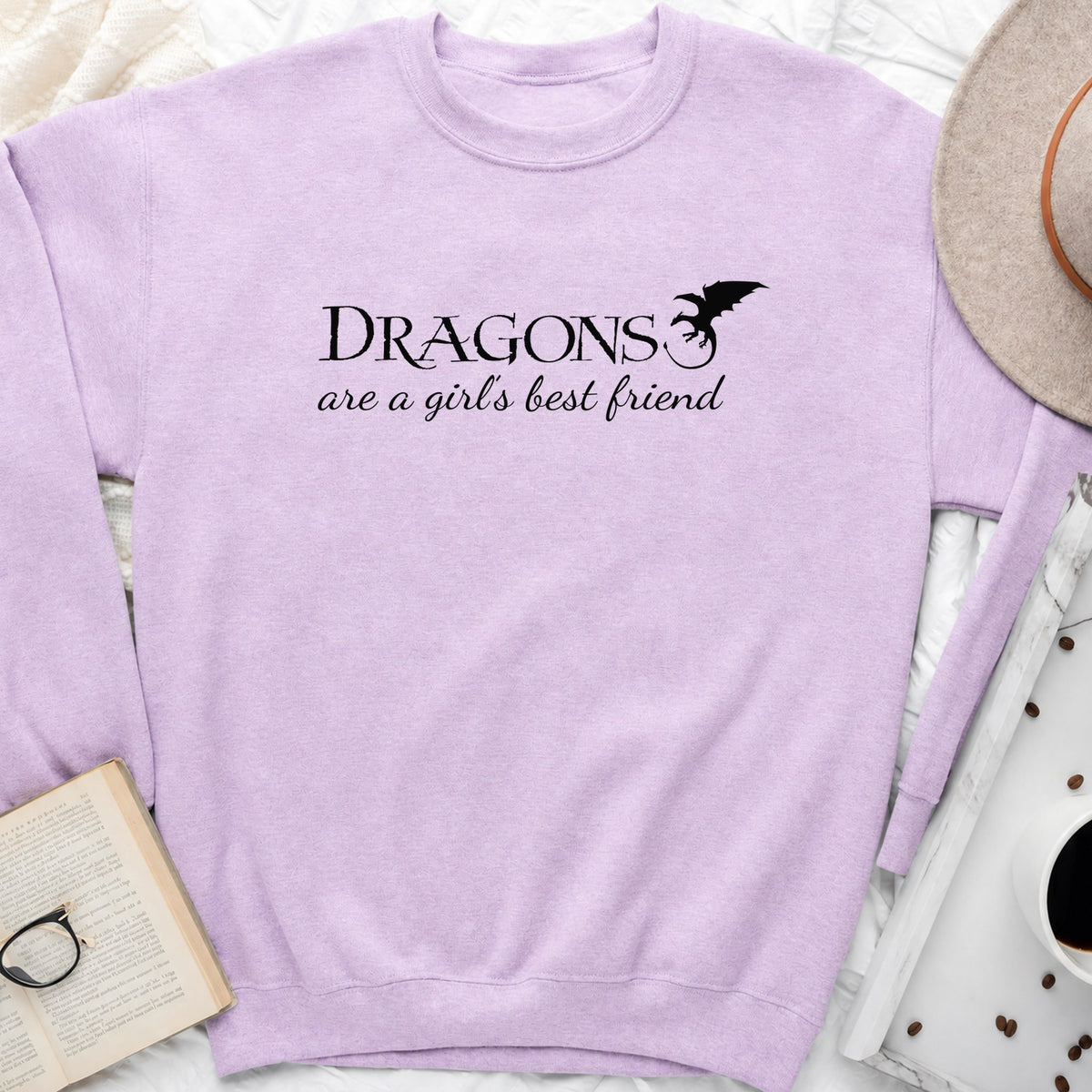 Dragons Are a Girl's Best Friend Sweatshirt or Hoodie, Fantasy Reader Crewneck