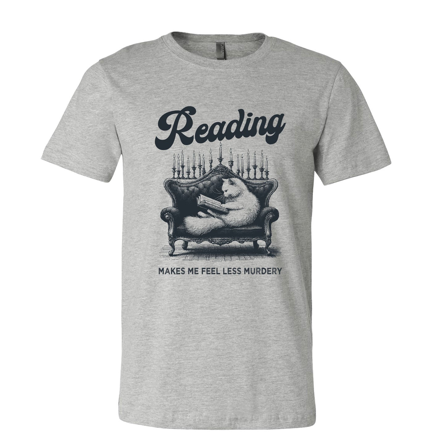 Reading Makes me Less Murdery Posh Cat Book T-Shirt