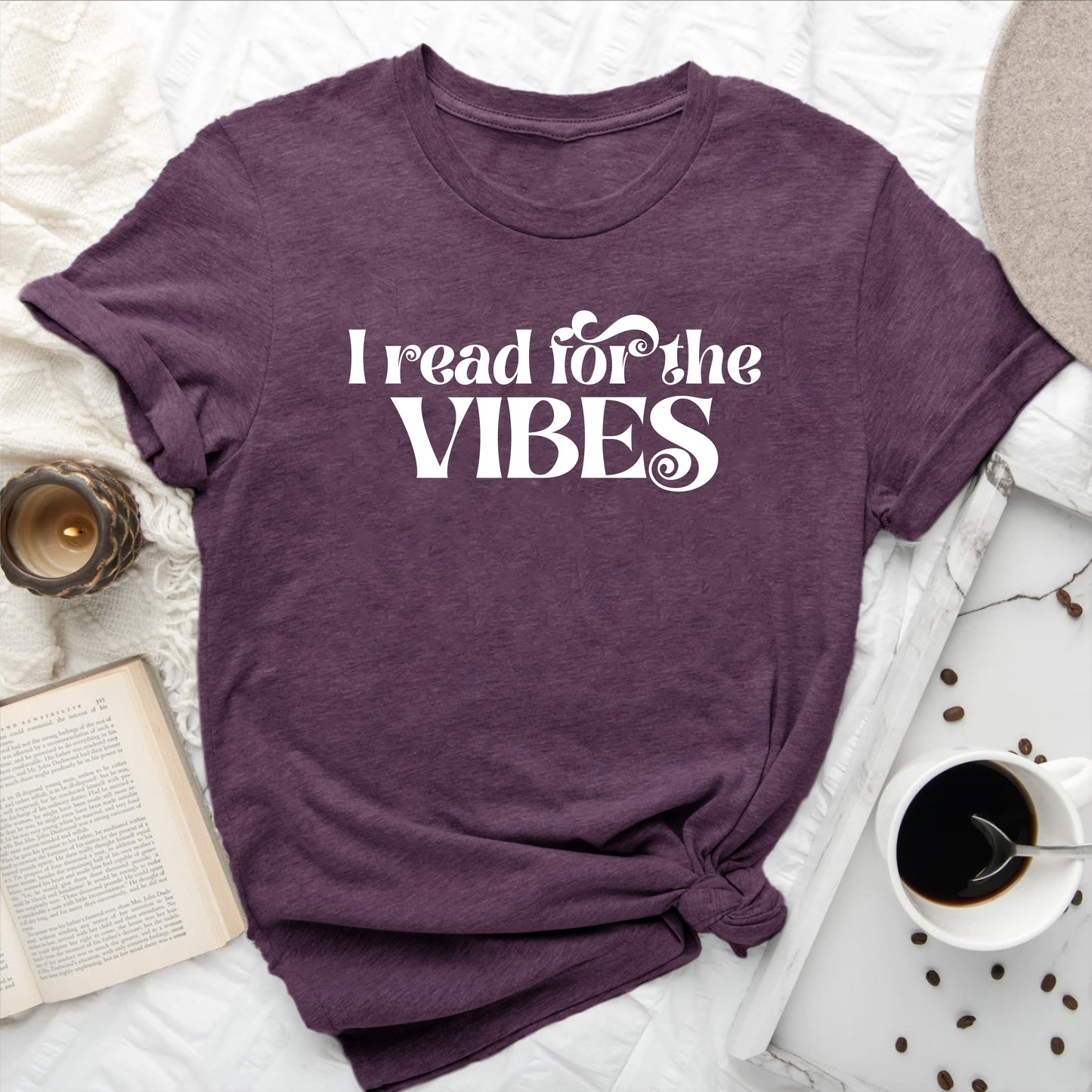 I Read for the Vibes Tee – Bookish T-Shirt for Readers