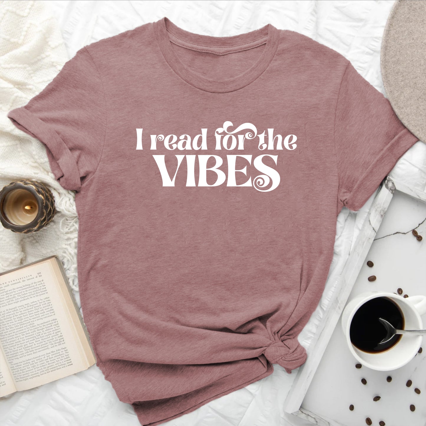 I Read for the Vibes Tee – Bookish T-Shirt for Readers