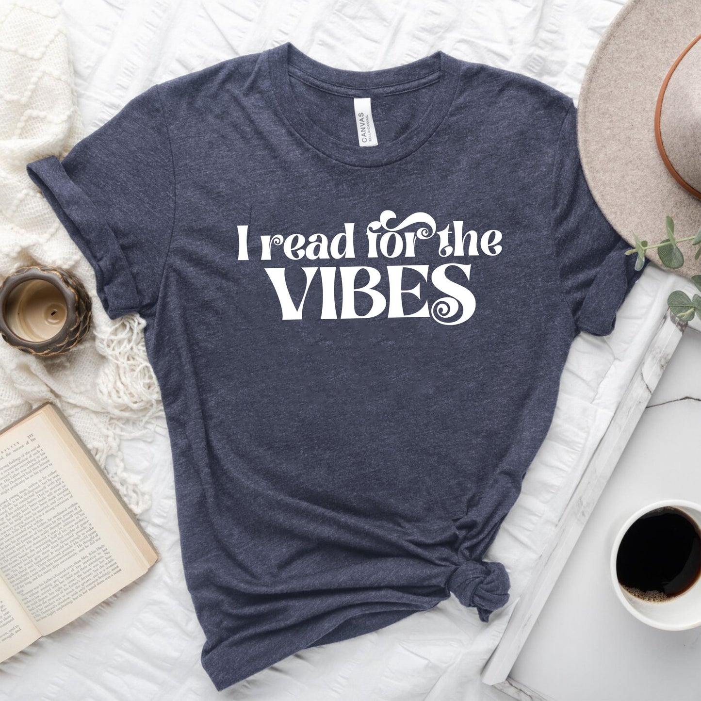 I Read for the Vibes Tee – Bookish T-Shirt for Readers