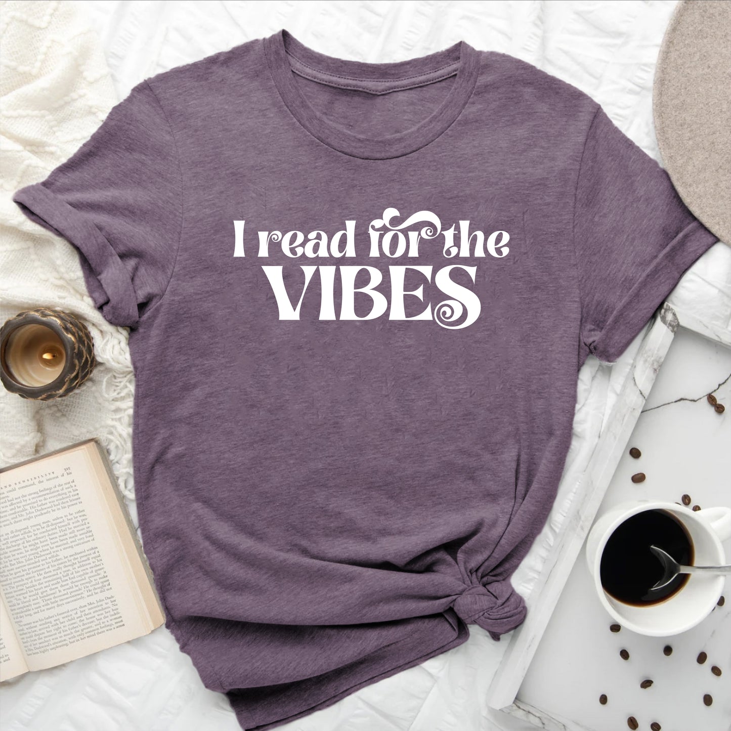 I Read for the Vibes Tee – Bookish T-Shirt for Readers