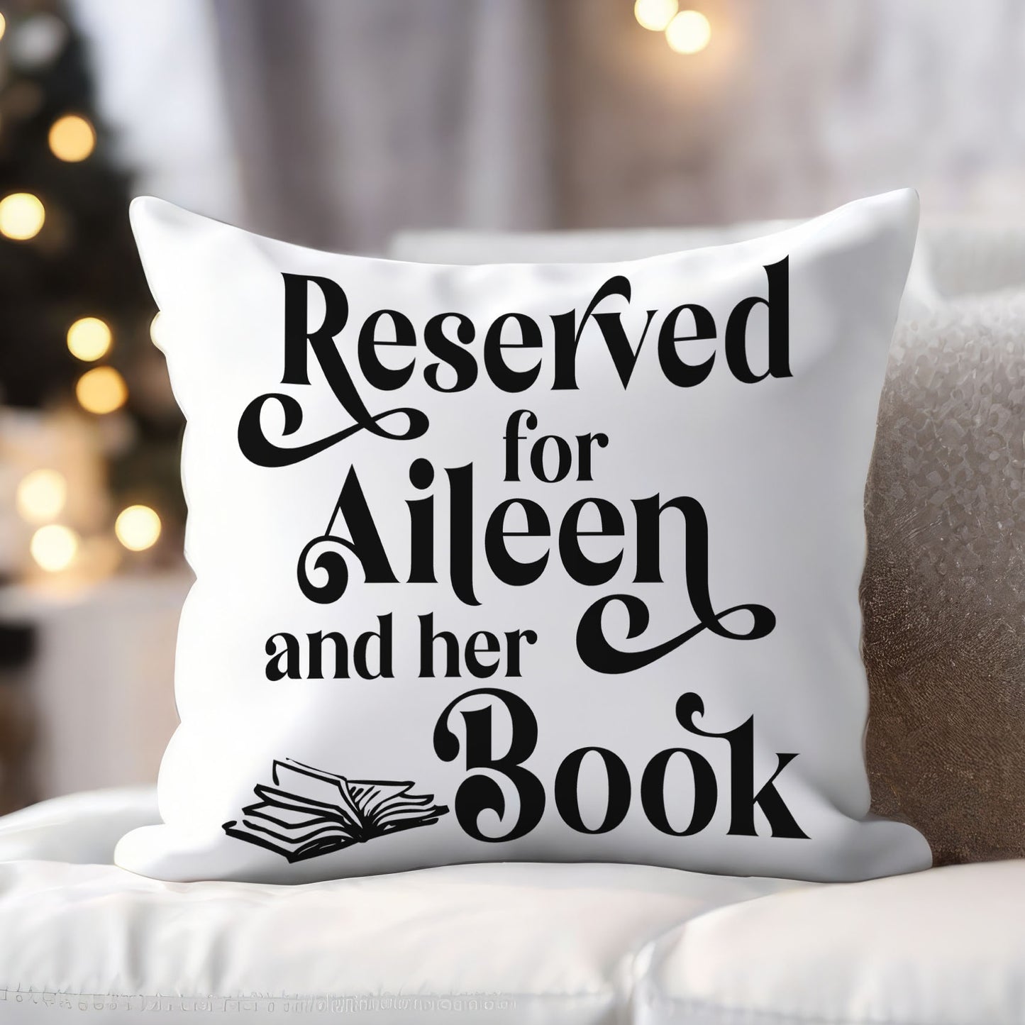 Personalized Flourished Book Pillow - Tik Tok Reading Chair Accessory