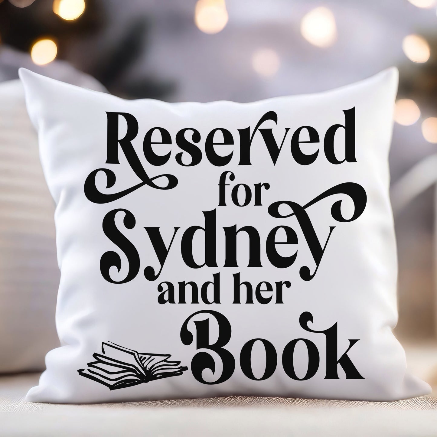 Personalized Flourished Book Pillow - Tik Tok Reading Chair Accessory