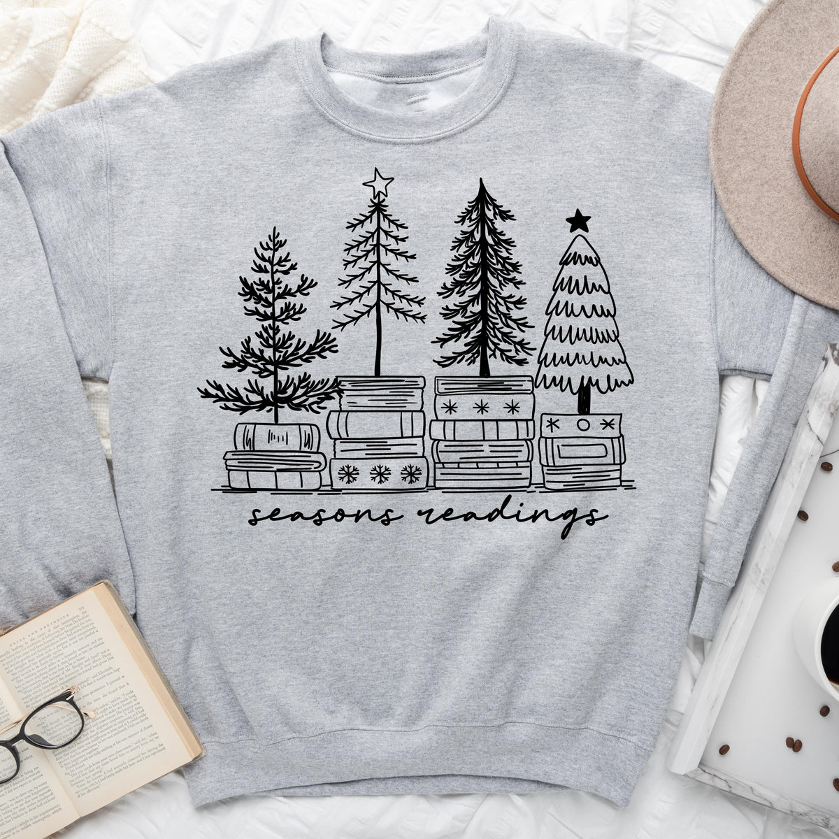 Seasons Readings – Minimalist Christmas Book Sweatshirt
