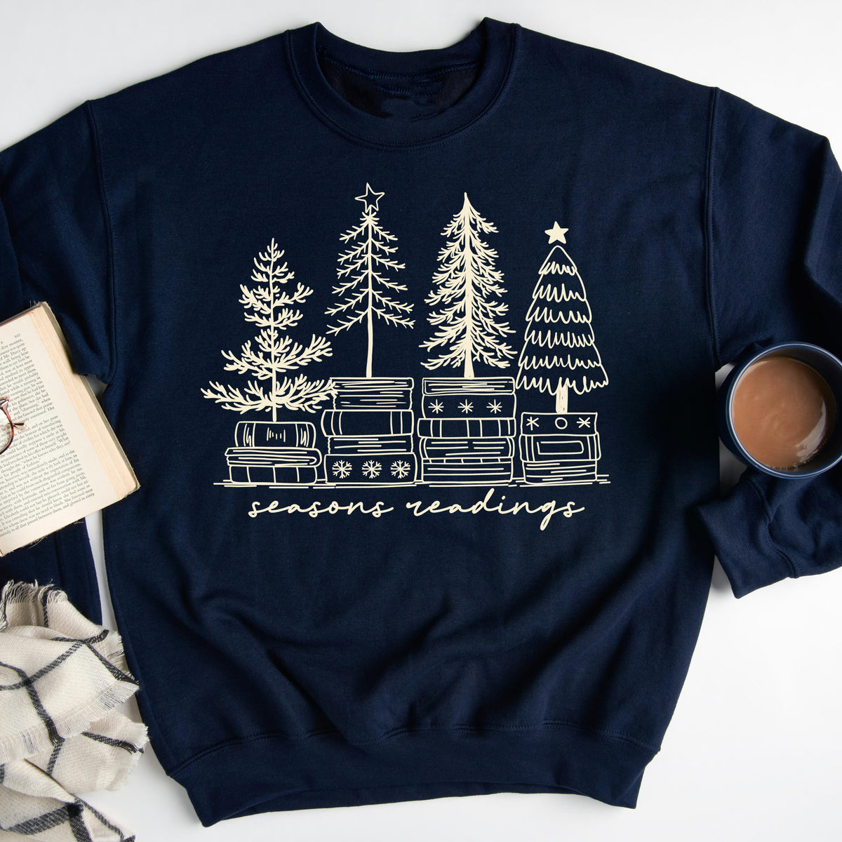 Seasons Readings – Minimalist Christmas Book Sweatshirt