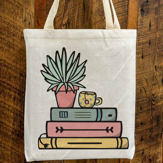 Books and Plants tote bag