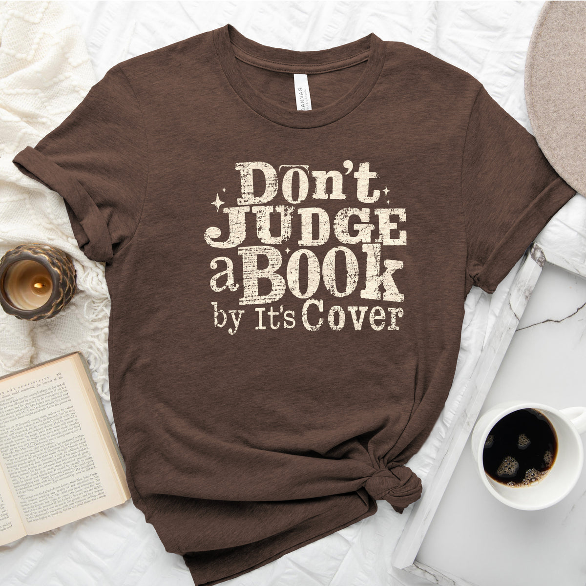 Don't Judge a Book by Its Cover Tee, Classic Bookish Shirt