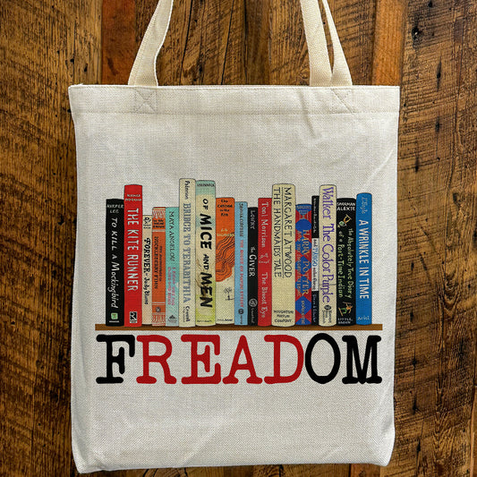 FREADOM Book Lover Tote Bag -  Banned Books