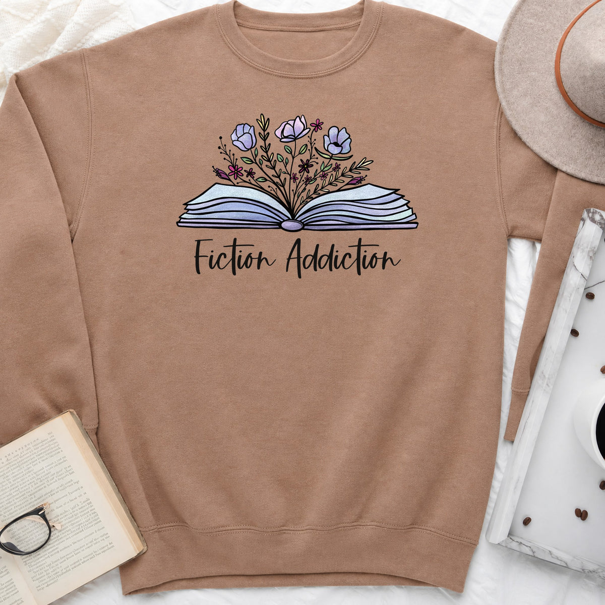 Fiction Addiction Sweatshirt or Hoodie, Crewneck for Fiction Lovers