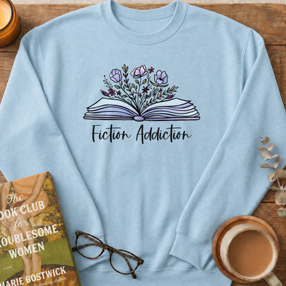 Fiction Addiction Sweatshirt or Hoodie, Crewneck for Fiction Lovers