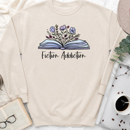 Fiction Addiction Sweatshirt or Hoodie, Crewneck for Fiction Lovers