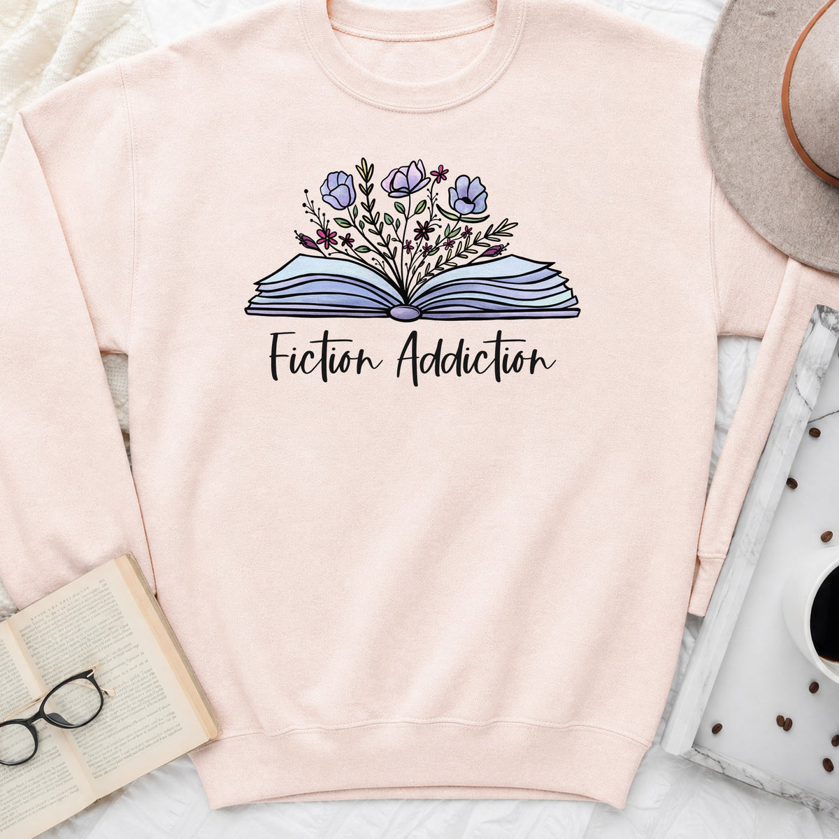 Fiction Addiction Sweatshirt or Hoodie, Crewneck for Fiction Lovers