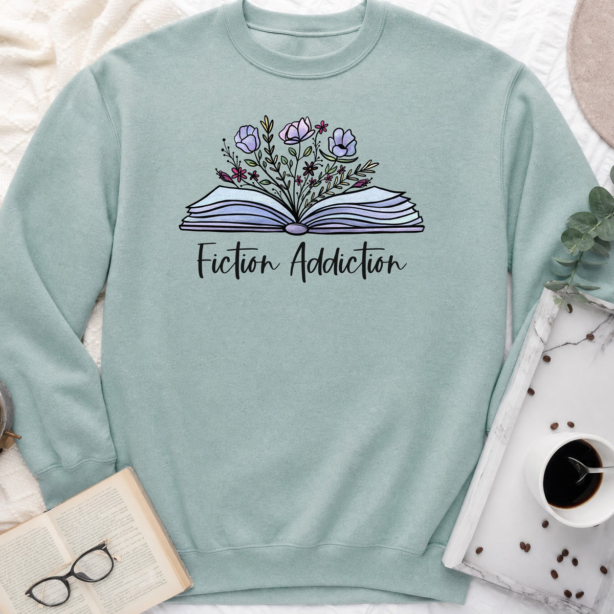 Fiction Addiction Sweatshirt or Hoodie, Crewneck for Fiction Lovers