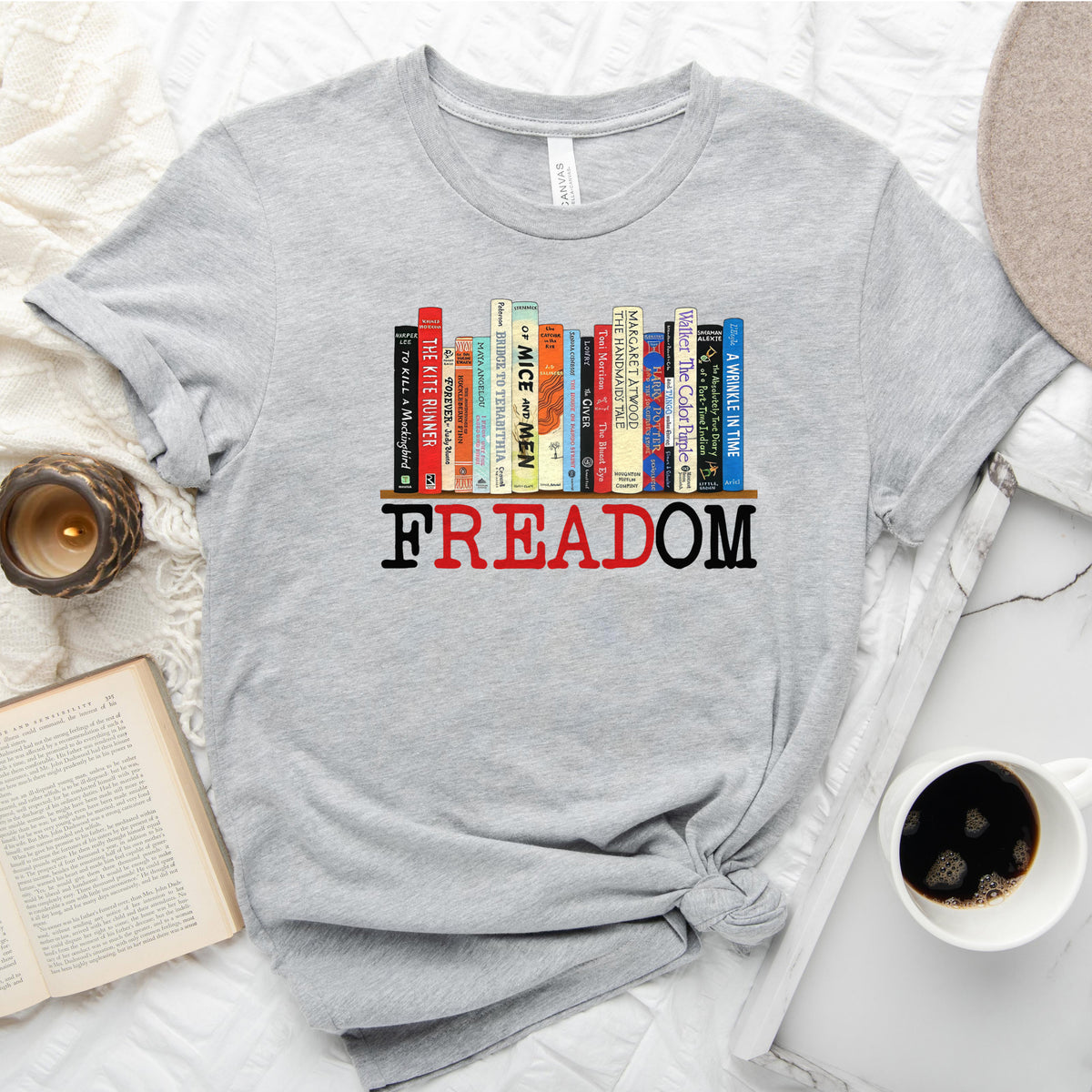 FREADOM Tee, Banned Books Shirt for Readers