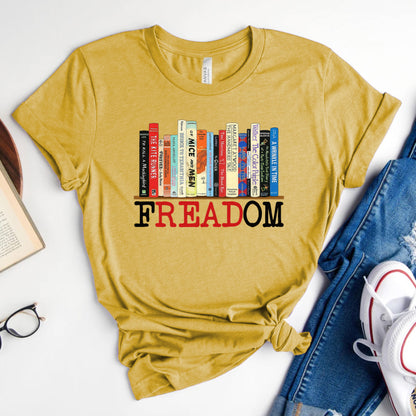 FREADOM Tee, Banned Books Shirt for Readers