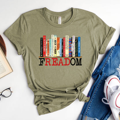 FREADOM Tee, Banned Books Shirt for Readers