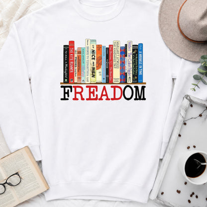 FREADOM Sweatshirt or Hoodie, Banned Books Crewneck